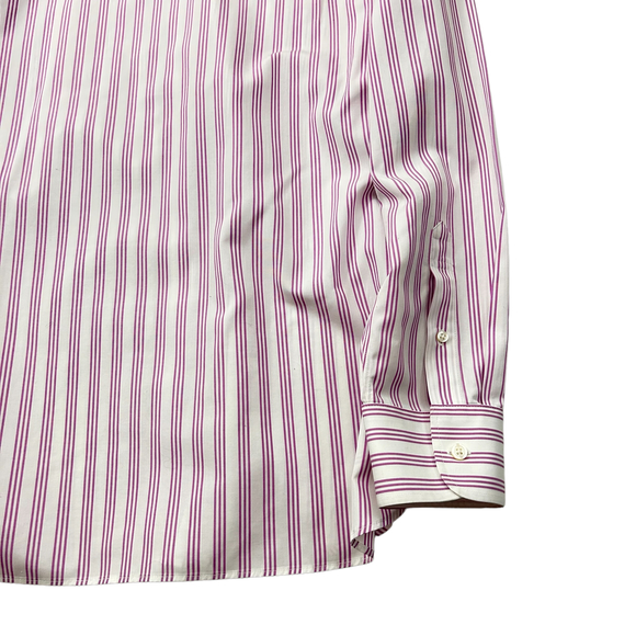 J. Crew Mens Thompson Shirtings Dress Shirt Sz L (16-16.5) Pink Striped Pocket - Picture 7 of 7